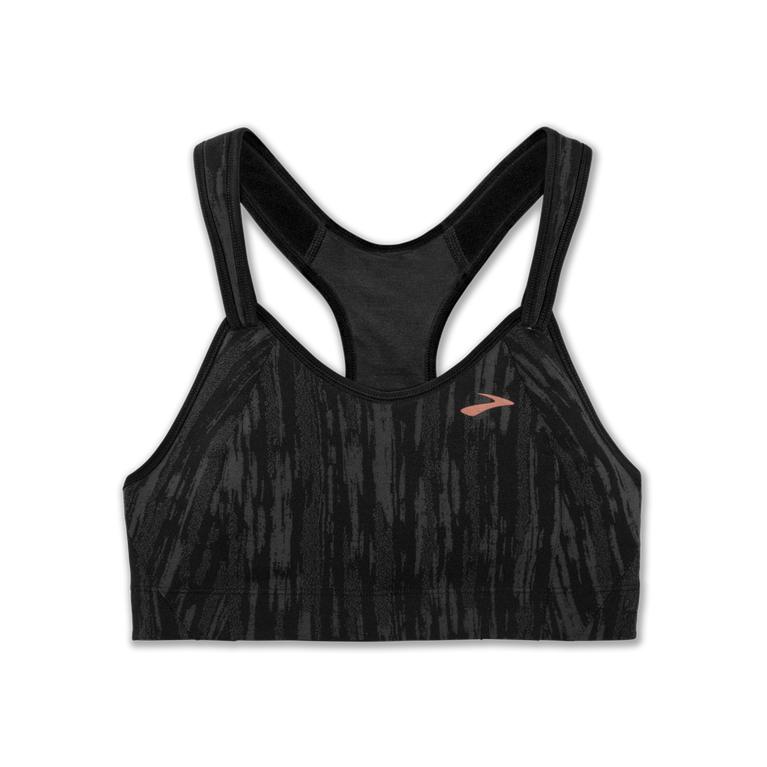 Brooks Women's REBOUND RACER Sports Bras - Black Jacquard - Canada (QOFEL-2871)